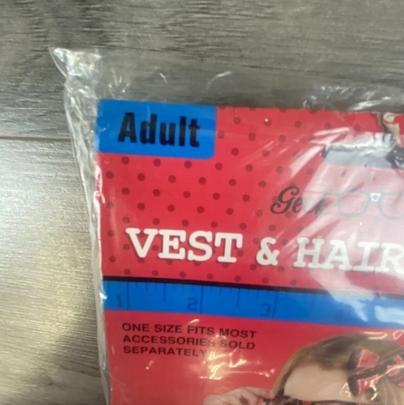 Geek Chic Vest & Hair Bow Set Halloween Costume Cosplay OSFM One Size Fits Most - Picture 4 of 4